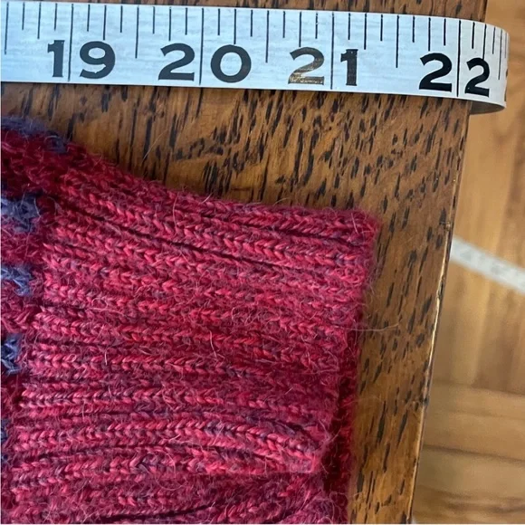 Vintage Baby Alpaca Fair Isle Sweater Cranberry Red Multicolor Men’s Size Small - Picture 9 of 15